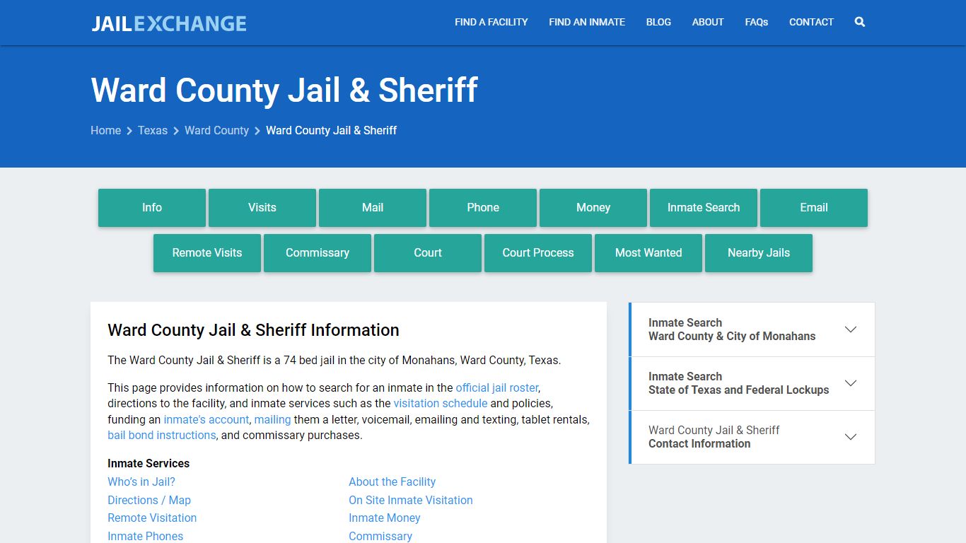 Ward County Jail & Sheriff, TX Inmate Search, Information